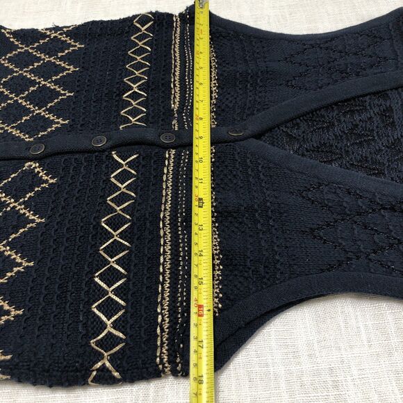 VTG 90s Liz Sport Sweater Vest Women M/L Crochet Button Cottagecore Grandma Y2K - Picture 14 of 14